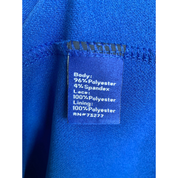 APT.9 Fit & Flare Sleeveless Dress Royal Blue Lace Detail L Wedding Event Preppy - Picture 7 of 8